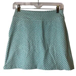 Athleta White & Turquoise Skort with Secure-Zip Pocket - Size XS